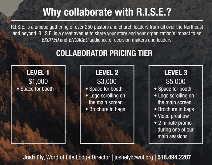 Why collaborate with Rise? pricing flier